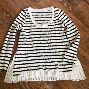 Anthropologie Mixed media striped top